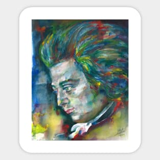 WOLFGANG AMADEUS MOZART watercolor portrait.1 Sticker